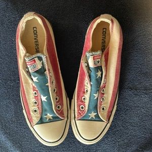 Converse All Star Red White Blue Patriotic Flag Low Top Chuck Taylor M